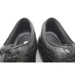 RARE Justin Black Exotic Caiman Crocodile Vintage Golf Saddle Shoes Men\'s 10.5 D Justin Boots | Shoes | Rare Justin Black Exotic Caiman  main image 4